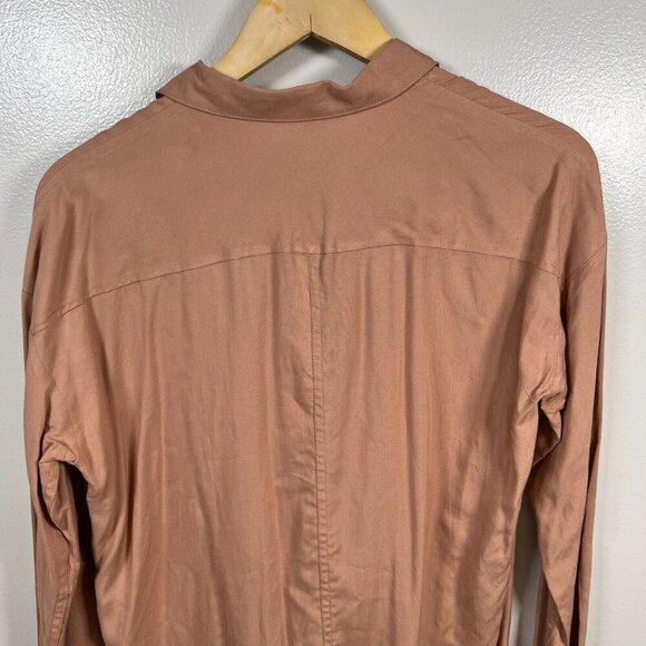 The Group Babaton Reno Button Up Shirt Size Small Brown Work Career Neutral - Picture 7 of 9